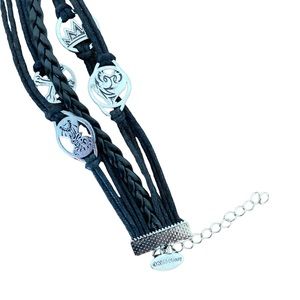 BOGO 🥳 Disney Descendants Leather Strap Bracelet | silver black faux leather